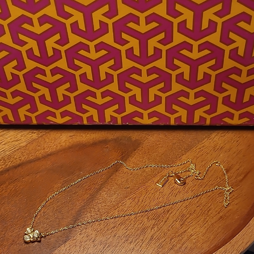 Coach Gold Necklace with Flower Design